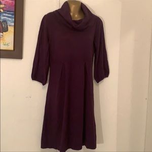 I.N.Studio woman’s size L 3/4 sleeves turtleneck sweater dress purple color